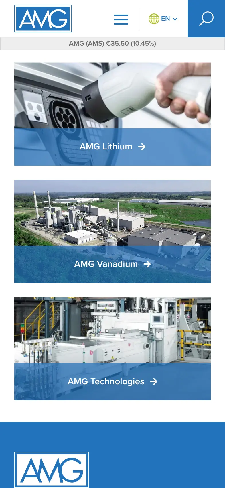 About page on mobile.