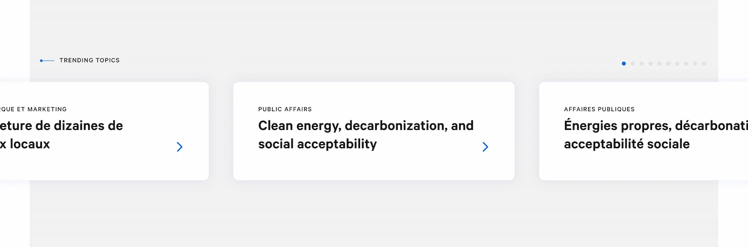 Homepage Trending Topics carousel on desktop.
