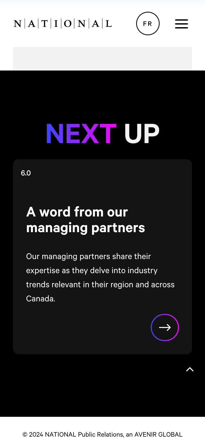 Next Up section on mobile.